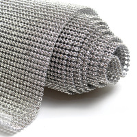 Fabrik Großhandel Silber Boden Aluminium Mesh Drill Hot Melt Kleber Strass DIY Aluminium Mesh Strass