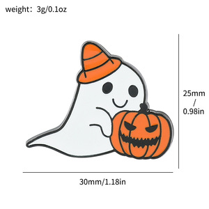 Halloween bí ngô ma men Pin <span class=keywords><strong>2025</strong></span> Halloween ma nhỏ dễ thương phim hoạt hình cá tính ma quái - Product Image 6