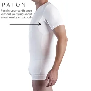 PATON फैक्टरी कस्टम विरोधी गंध नमी Wicking कार्बनिक underarm पसीना सबूत पुरुषों स्लिम फिट के लिए undershirts के तहत फिटनेस टी शर्ट
