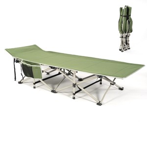 Lit de <span class=keywords><strong>camping</strong></span> portable de bureau extérieur 2024, lit simple avec poche latérale, couleur personnalisée, lit de <span class=keywords><strong>camping</strong></span> pliable - Product Image 1