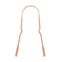 Nettoyant de langue en forme de U écologique et naturel personnalisé, sac en coton portable, pack de grattoir de langue en cuivre pur à 100%
