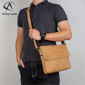 Borsa a Tracolla in Pelle Andong, Pelle Crazy Horse, Borsa Retrò da <span class=keywords><strong>Uomo</strong></span>, Casual e alla Moda, Grande Capacità, Borsa Messenger <span class=keywords><strong>Monospalla</strong></span> - Product Image 1