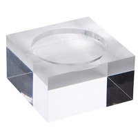 Support de bougie courte en plexiglas, bloc de bougie chauffe-plat en lucite, cube rouge en acrylique, porte-bougie chauffe-plat