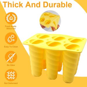 Molde de silicona ecológico de 6 cavidades en espiral para paletas de helado, molde de helado DIY de verano, delicias congeladas caseras - Product Image 3