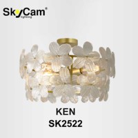 Skyacm Design industriel 2025 nouveau verre fleur plafonnier salon chambre plafonnier
