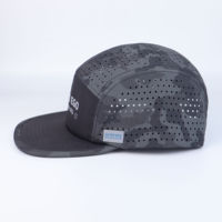 Casquette de camp en nylon et polyester à 5 panneaux avec logo réfléchissant personnalisé pour enfants et hommes Chapeau de camping à séchage rapide pour la pêche sportive en plein air