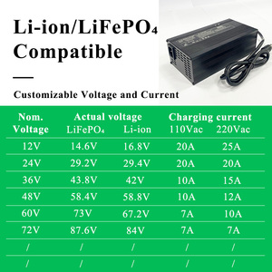 Cargador de Batería Portátil de Litio de <span class=keywords><strong>600</strong></span> Vatios, Lifo4, 220v, 28-32 Voltios CA, 110v, 60v, 48v, 60.8v, 57v, 12v CC a 48v, 20a, 18.25a, 20 amperios - Product Image 3