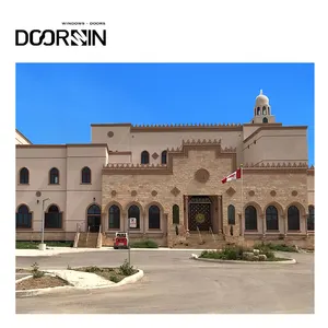 Doorwin Modern Design Hot Sale 10 Year Warranty Red Oak Specialty Shapeds Arched Top Wood Windows