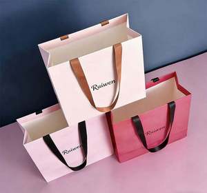 Sacs en papier colorés de luxe, logo imprimé personnalisé, sacs cadeaux personnalisés avec votre propre logo - Product Image 6