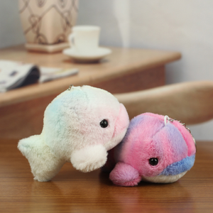 بيع بالجملة لطيف 11 قلادة سلسلة مفاتيح دلافين منفوشة صغيرة ناعمة مخصصة محشوة حيوان البحر للهدايا الترويجية - Product Image 5