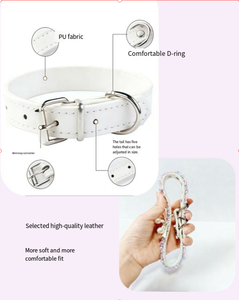 Collier pour chien et chat de style princesse moderne, réglable, solide, durable, en PU écologique, accessoires pour animaux de compagnie - Product Image 2