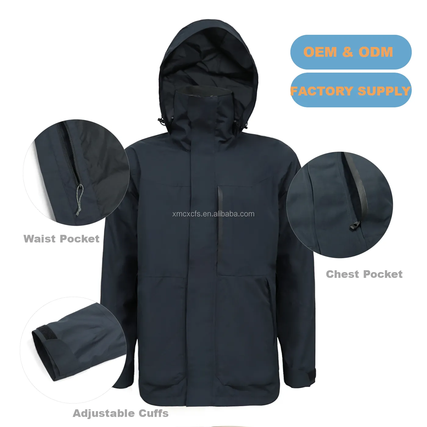 Regenjacke wasserdichte Angelnjacke Herren individuell Großhandel schwarz leicht laufen Windstopper Golf modischer Mantel