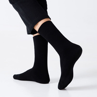 Chaussettes de sport d'entraînement athlétique pour hommes, coussin éponge épais et chaud, chaussette de botte en bambou personnalisée noire pour le skateboard