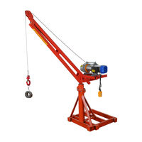 Mini-grue électrique 500 kg avec moteur pour usage extérieur en construction, hauteur de levage 2,2 m, palan à tringle, portée 1,9 m, garantie 1 an