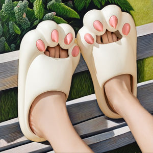 2024 kadın moda rahat plaj EVA köpük kedinin pençe terlik yumuşak kaymaz yazlık terlik - Product Image 2