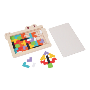 Ahşap timsah rus yap-boz çocuk öğrenme erken eğitim renk şekli oyunu düşünme mantık küp oyuncak seti - Product Image 4