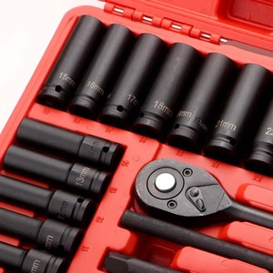 1/2 In <b>Socket</b> Set 23Pcs Metric Auto Repair Tool Kit With <b>Ratchet</b> Wrench And Extensions In Case - Product Image 3