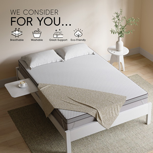 Owllight đôi kích thước Gel truyền giường toppers 3 <span class=keywords><strong>inch</strong></span> Bộ nhớ bọt Nệm Topper có thể giặt Bìa mật độ cao Hai Lớp Vải bọt - Product Image 6