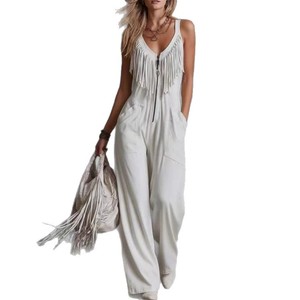 Nuevo 2026 para Marca Privada: Blusa sin Mangas con Cuello en V, Estilo Casual Chic Europeo/Americano, con Cierre y <span class=keywords><strong>Flecos</strong></span>, de Poliéster - Product Image 5