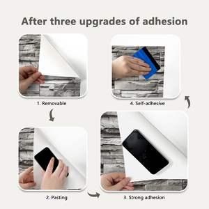 Udk PVC 45cm imperméable brique grise adhésif 3D papier peint adhésif pour la décoration murale <span class=keywords><strong>a</strong></span> la maison - Product Image 6