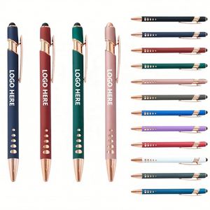 Bolígrafos de Metal Color Oro Rosa al por Mayor de Fábrica, Tinta Negra de 1.0 mm, Pantalla Táctil de Lujo con Logotipo - Product Image 1