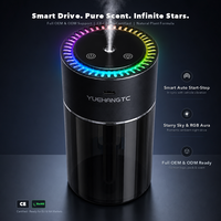 Purificateur d'air et diffuseur d'arômes pour voiture YUEHANGTC, 120 ml, rechargeable USB-C, anneau LED RGB, pour véhicule