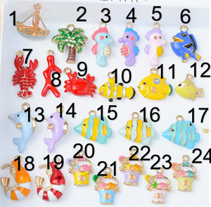 Nuevos Dijes de Aleación de Metal Esmaltado con Diseño de Vida Marina, Dijes 3D de <span class=keywords><strong>Cangrejo</strong></span>, Langosta, Delfín y Peces para Hacer Pulseras, Collares y Joyería - Product Image 2