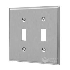 2 Gang Toggle Light Switch Stainless Steel Wall Plate