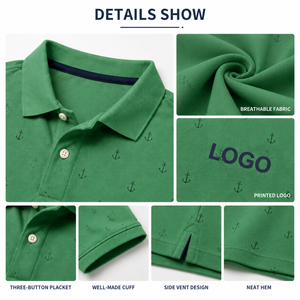 Polo de Golf Personalizado para Hombre, con Diseño Jacquard de Puntos, Transpirable, para Club de Campo, Estilo Casual de Negocios, Marca Privada, OEM - Product Image 3