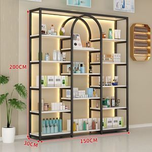 Étagères cosmétiques Fashion Concept en or pour magasin de détail, présentoir cosmétique avec armoire pour boutique, personnalisation du logo et de la taille, présentoir - Product Image 2