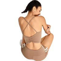 Soutien-gorge de sport sans couture à fines bretelles pour femme, élastique, pour yoga, gym et entraînement, haut court athlétique, logo personnalisé
