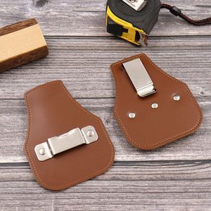 Funda de cuero PU duradera para cinta métrica, soporte para colgar en la cintura, bolsa para cinta métrica, para electricistas, carpinteros, actividades al aire libre - Product Image 5