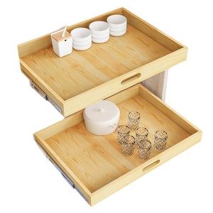 Bamboo Wood Pull Out <b>Drawer</b> <b>Storage</b> <b>Box</b> Rectangle 45L Durable Office Organizer Cabinet Organizers - Product Image 5