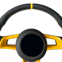 Volant en cuir compatible avec VW Golf 4 5 6 6R 7 7.5 8 MK4 5 6 7 7.5 8 7 R GTE Variant R-Line T6 V6 Style Jaune