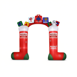 Décoration de jardin gonflable de Noël en forme d'arche avec chaussettes et lumières LED de 2,7 m, modèle D0100HPUPP7 - Product Image 1