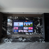 Dalles de marbre noir de haute qualité, modernes, découpées à la machine, grand format, pour la décoration des murs et sols intérieurs d'hôtels et de villas