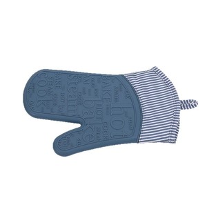 Silicone Oven Mitt Royal Blue Non Slip Heat Resistant Kitchen Gloves For Baking Cooking - Product Image 1