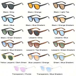 Lunettes de soleil ovales rétro 2025 personnalisables avec logo, pour hommes et femmes, avec rivets, protection UV400, couleurs translucides, style punk rond - Product Image 6