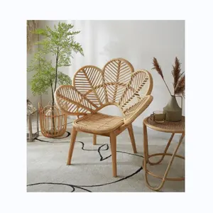 High quality boho chair modern pe ratan outdoor metal stack dining chair garden peacock rattan chair supplier