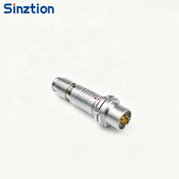 Connecteur aviateur Sinztion IP68 étanche à demi-coque avec poussoir-tirette pour localisation de clé, prise de câble droite compatible Fischer ODU F102 2P