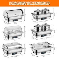 Plateau chauffant électrique à couvercle rabattable pour buffet, petit-déjeuner d'hôtel, cuisine, restaurant, réchaud de banquet de mariage, plaque chauffante, ensemble de réchauds pour fête