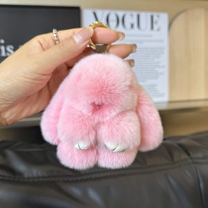 Umoo - Llavero <span class=keywords><strong>de</strong></span> Peluche Suave con Forma 3D <span class=keywords><strong>de</strong></span> Conejo Rex Auténtico, 10 cm, Colgante Decorativo para Bolsos - Product Image 5
