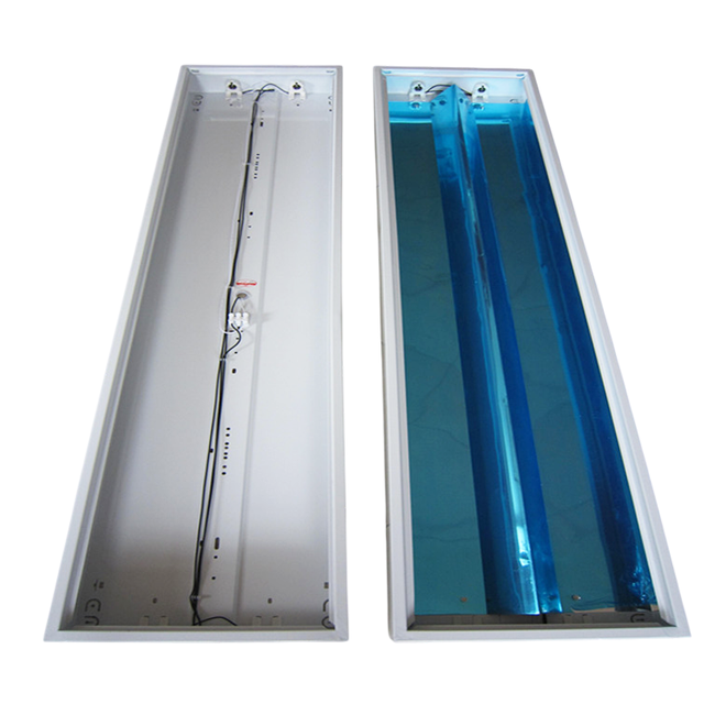 Industrial Flat Ceiling Light Fixtures T8 T5 Tubelight Double 2x18w 2x36w clear Flip Cover Dustproof G13 Iron/Alu Lamp Base