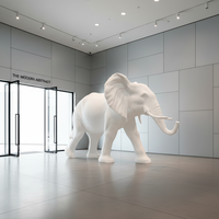 Escultura de Elefante Grande de Resina de Fibra de Vidrio para Exteriores, Modelo Personalizado, Decoración de Jardín, Resistente a los Rayos UV, Impermeable, Grado Comercial