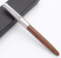 JINHAO 51A stylo plume en bois, vintage bureau d'affaires étudiant école pratique écriture lisse calligraphie stylo à encre capuchon en acier