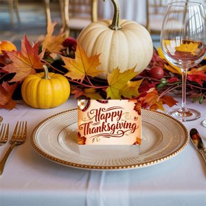 Giấy kraft theo chủ đề mùa thu ấm cúng và Danh Thiếp giấy lạ mắt cho các sự kiện ăn trưa và nhà thờ Tạ Ơn với họa tiết phong - Product Image 3