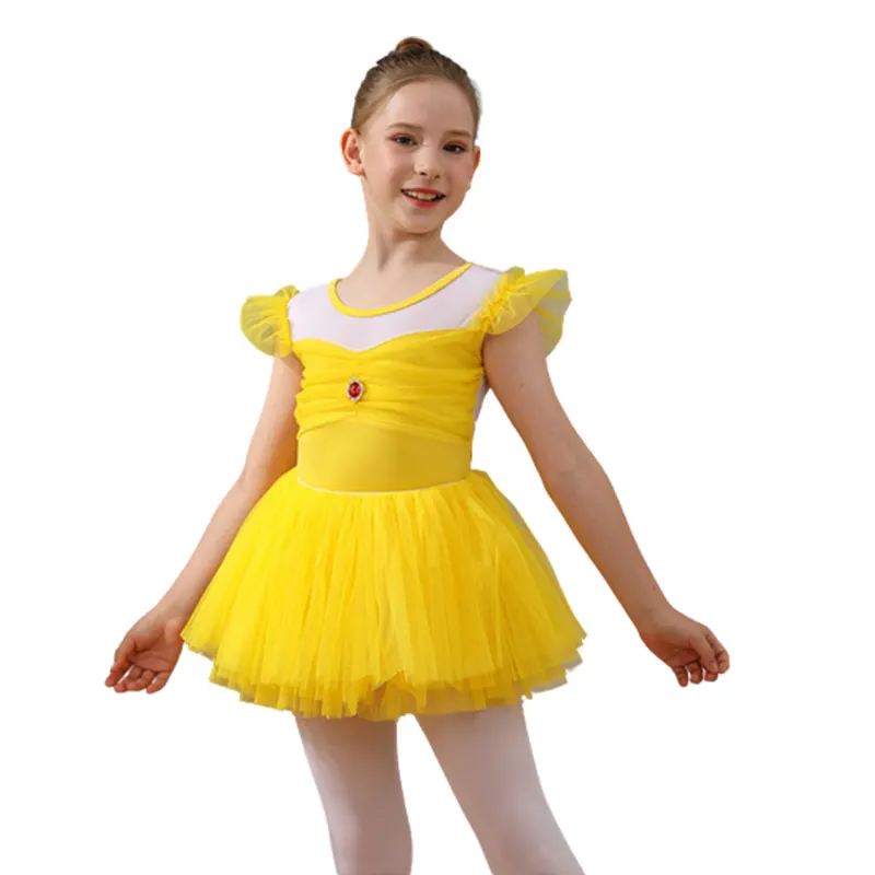 O desgaste clássico da dança do estilo caçoa o collant confortável macio eco-amigável com saia vestidos do ballet para meninas