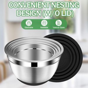 Stainless Steel Polished <b>Mixing</b> Bowls 3QT 20CM Salad Bowl Set with Colander Disposable Eco-Friendly - Product Image 4