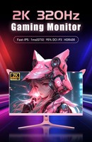 Monitor Gaming Rosa UHD 2K 320Hz 1ms(GTG) Fast-IPS de 27 Pulgadas, 100% sRGB, HDR400, Luz Azul Baja, LED, para Juegos