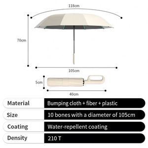 Sombrilla Plegable Resistente para Exteriores con Revestimiento Negro Engrosado Mejorado que Ofrece un Bloqueo UV de Alta Eficiencia - Product Image 5